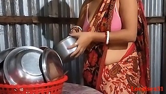 A Married Indian Woman Engages In Sexual Activity In The Kitchen Of Her Rural Home