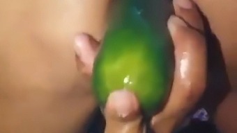 Stepmom'S Big And Thick Cucumber Penetration, Sending Explicit Pictures Of Her Open Ass