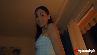 Utilsiktet Creampie Under Tinder-Date I Treningsstudioet